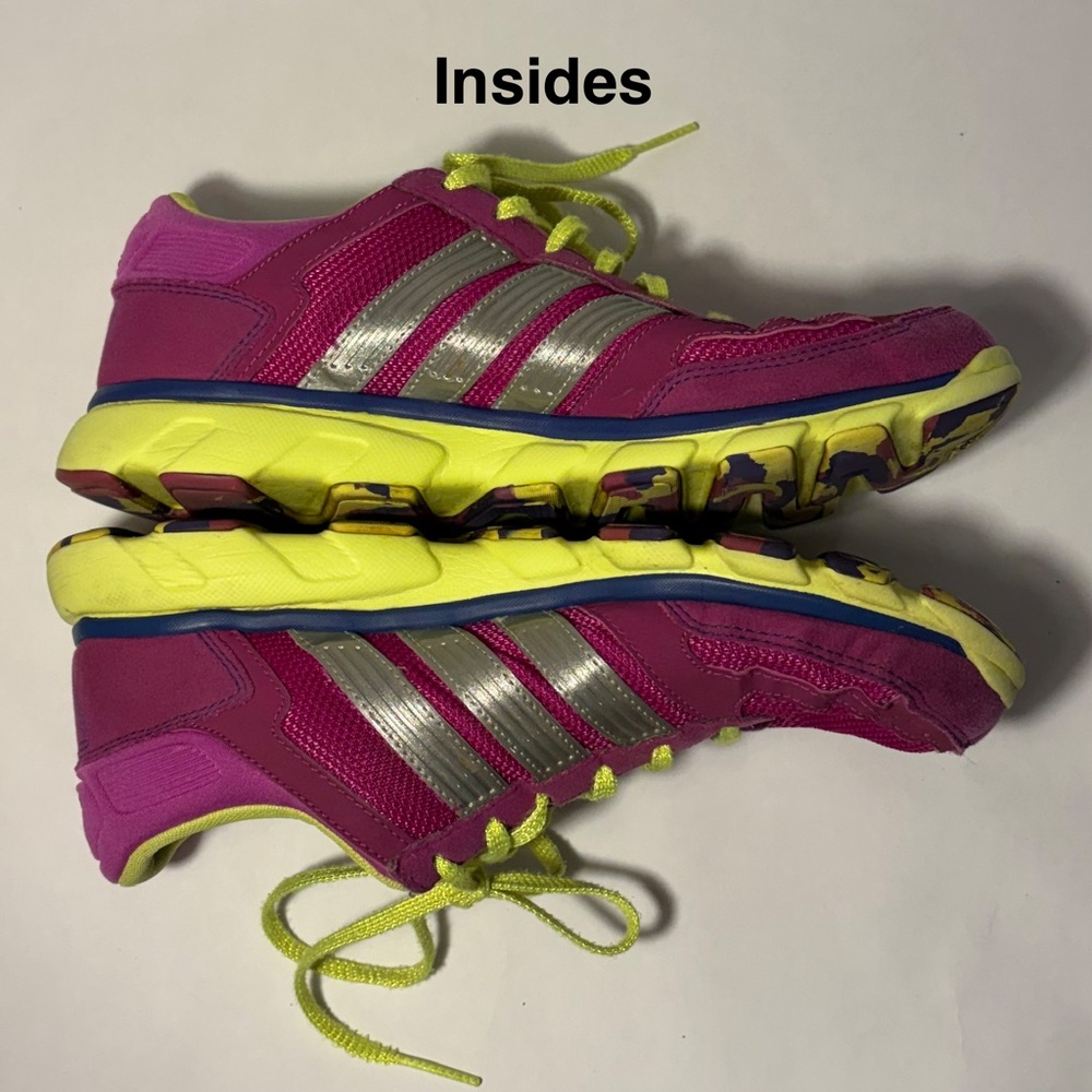Adidas LA Runner Sneakers Tennis Shoes Bright Pink Neon Green Sz 9.5 Workout GUC - Picture 8 of 14